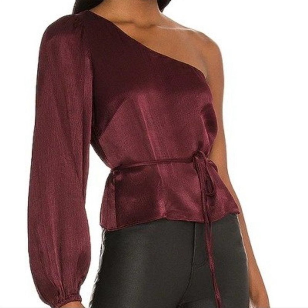 MINKPINK x Revolve Nador One Shoulder Top In Wine